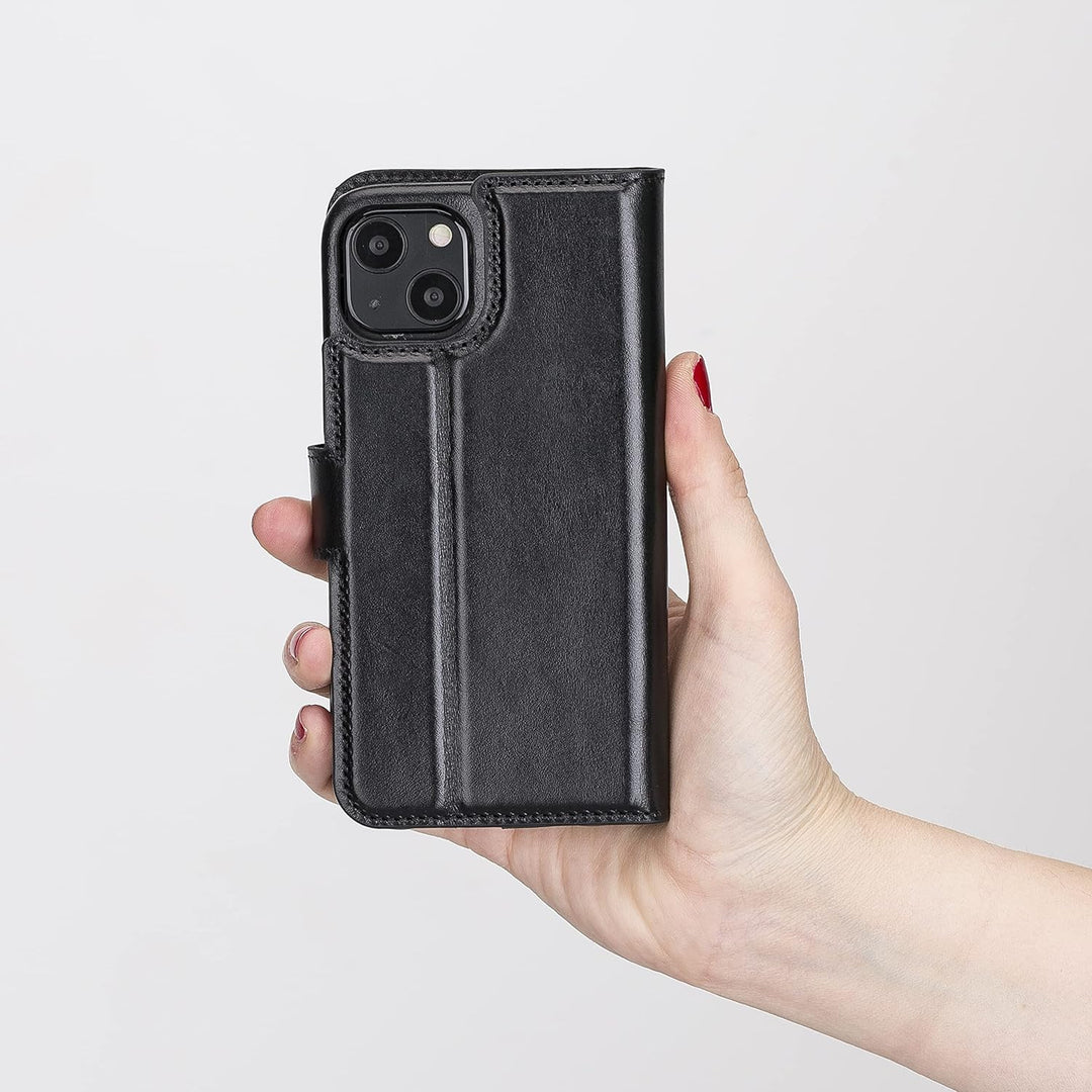 Solo Pelle Lederhülle kompatibel für iPhone 13 in 6.1 Zoll abnehmbare Hülle (2in1) inkl. Kartenfäche