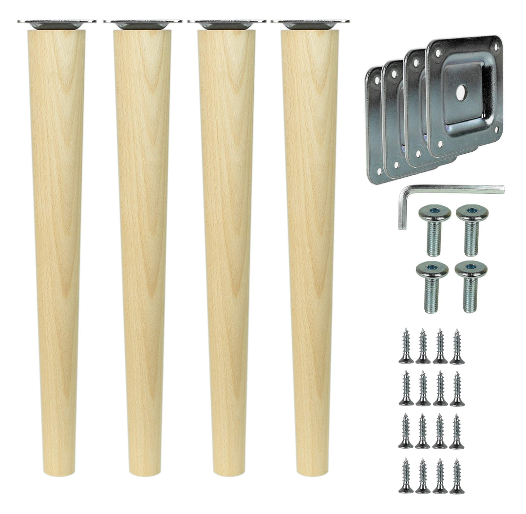 emoebelbeschlaege Prima Online 4X Holzfüsse Möbelfüsse Sofafüsse Buche Holzbeine gerade Länge 35cm B