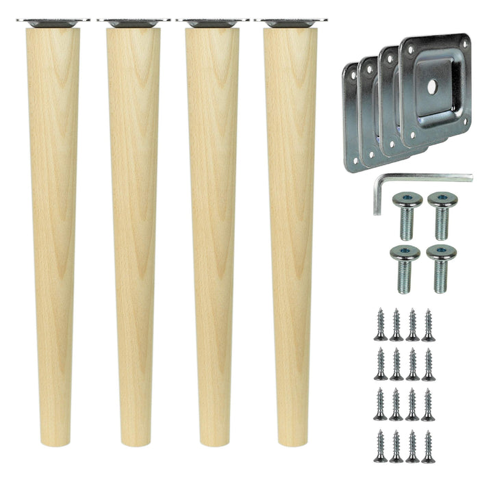 emoebelbeschlaege Prima Online 4X Holzfüsse Möbelfüsse Sofafüsse Buche Holzbeine gerade Länge 35cm B