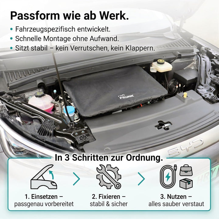 rati Frunk kompatibel für Frunk BYD ATTO 3 2022- | Erweiterter Front-Stauraum. Perfekt für Ladekabel