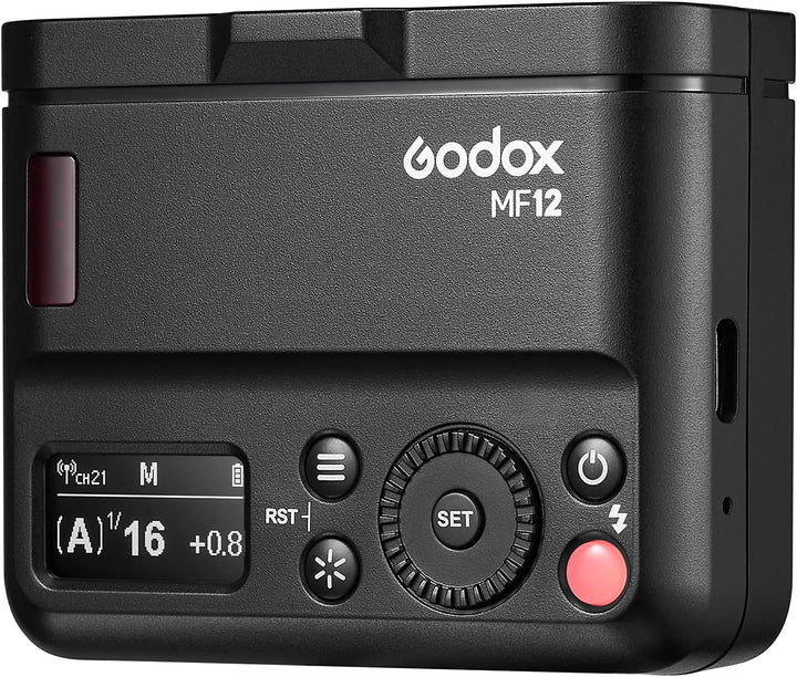 Godox MF12 MF12-K2 12W Makro-Blitz,2,4G Wireless Control,TTL/M-Modus,Eingebauter 3,7V/6,29W Lithium-
