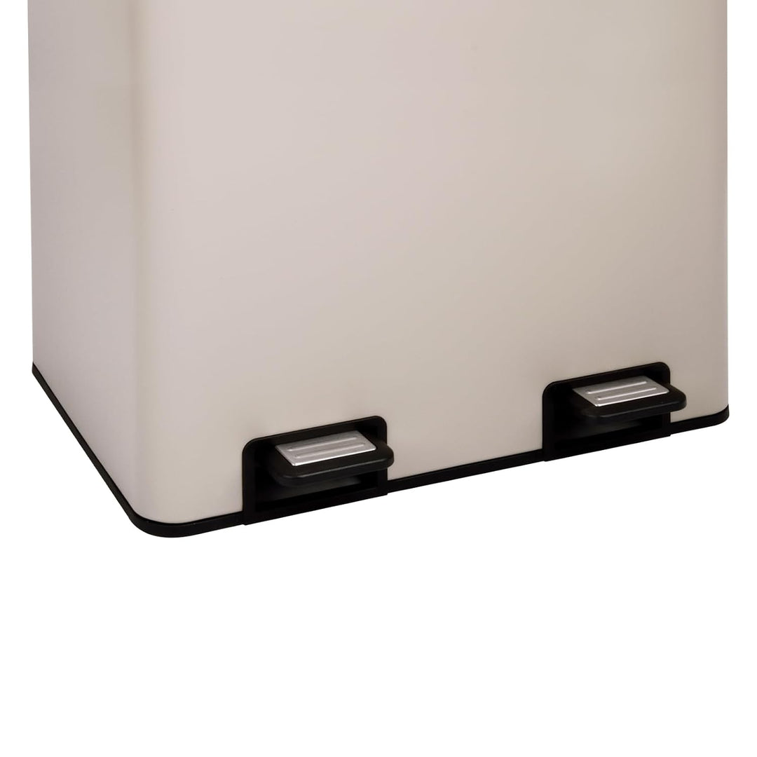 SVITA TMH2X30 Mülleimer 60L Mülltrennsystem 2 Fächer 2x15L Softclose-Deckel Pedal versteckbar Kunsts