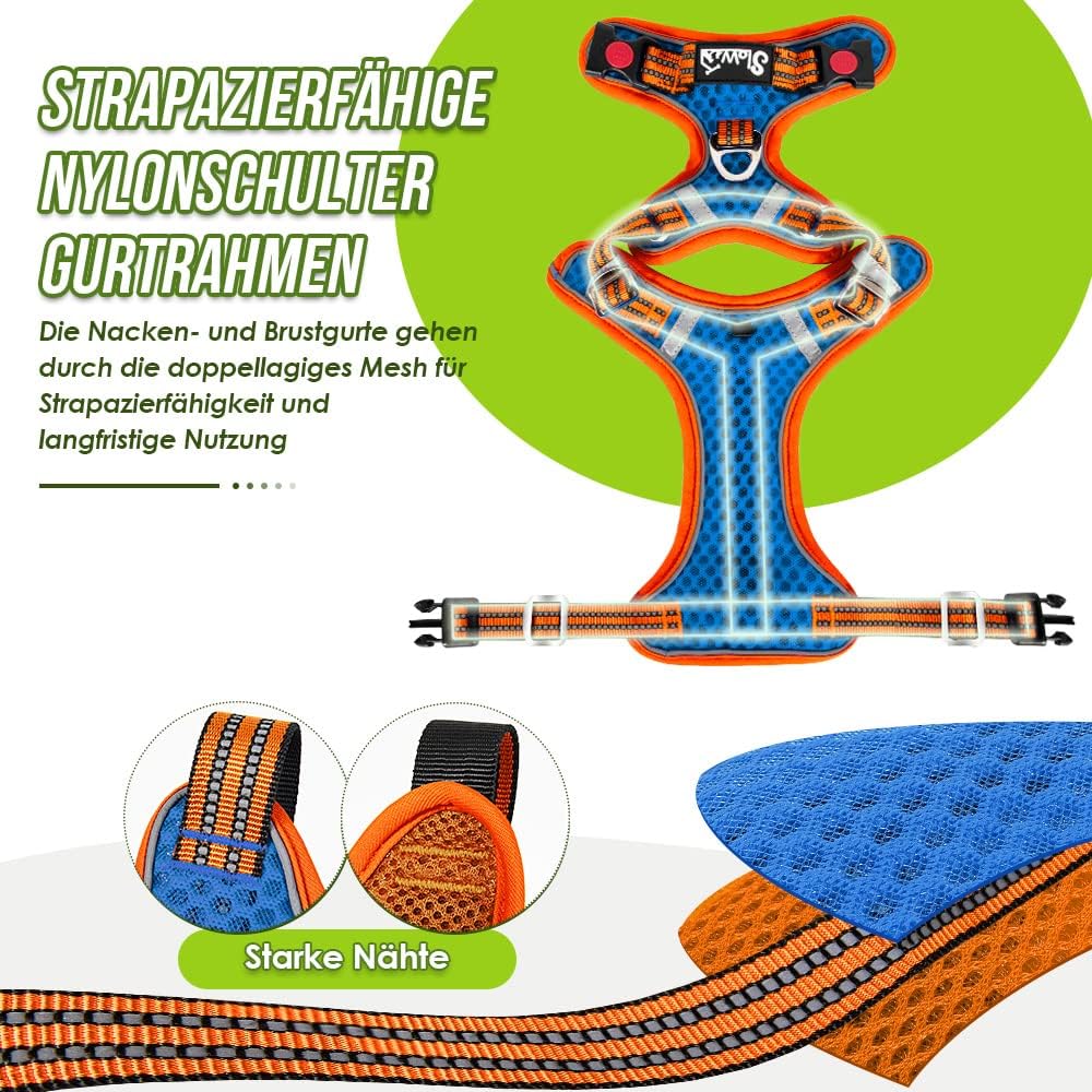 Eyein No-Pull Hundegeschirr, Air-Mesh Atmungsaktiv Brustgeschirr für kleine, mittelgrosse und grosse