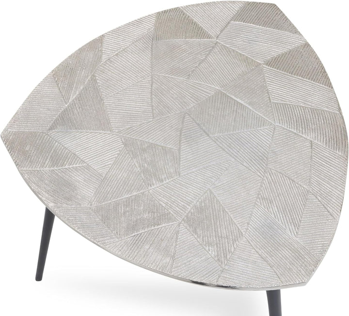 M2 Kollektion Singh 2 Couchtisch/Beistelltisch/Tischset, Metall, silber, Durchmesser, Höhe 50cm