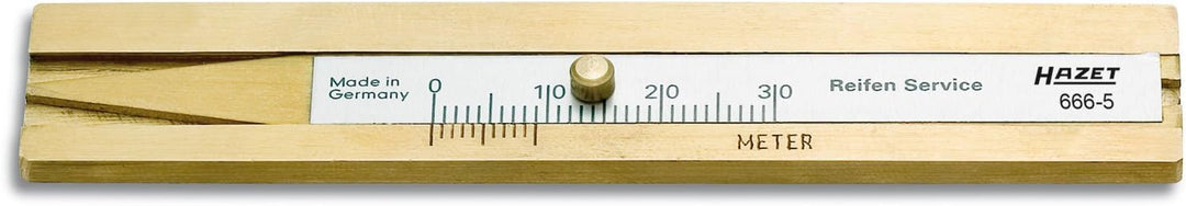 HAZET Reifenprofil-Tiefenmesser 666-5, präzise 0,1 mm Ablesung, 30 mm Messtiefe, stabile Hartmessing