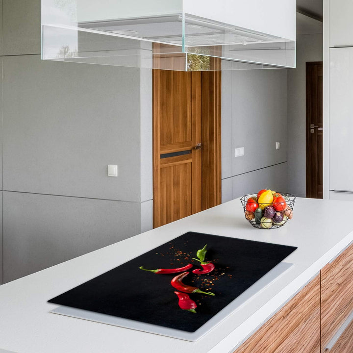 TMK | Herdabdeckplatte 90x52 cm Glas Ceranfeldabdeckung Induktion Herdschutz Spritzschutz Glasplatte