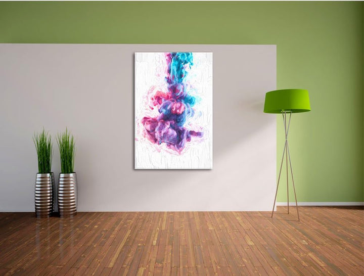 Pixxprint Abstract Art Bunter Qualm als Leinwandbild/Grösse: 100x70 / Wandbild/Kunstdruck/fertig bes