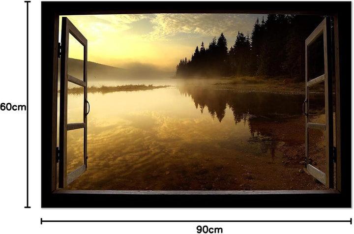 murando - Bilder Fensterblick 90x60 cm Vlies Leinwandbild 1 tlg Kunstdruck modern Wandbilder XXL Wan