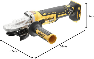 Dewalt 18 Volt 125 mm Akku-Flachkopfwinkelschleifer DCG405FN (800 Watt, bürstenloser Motor, flacher