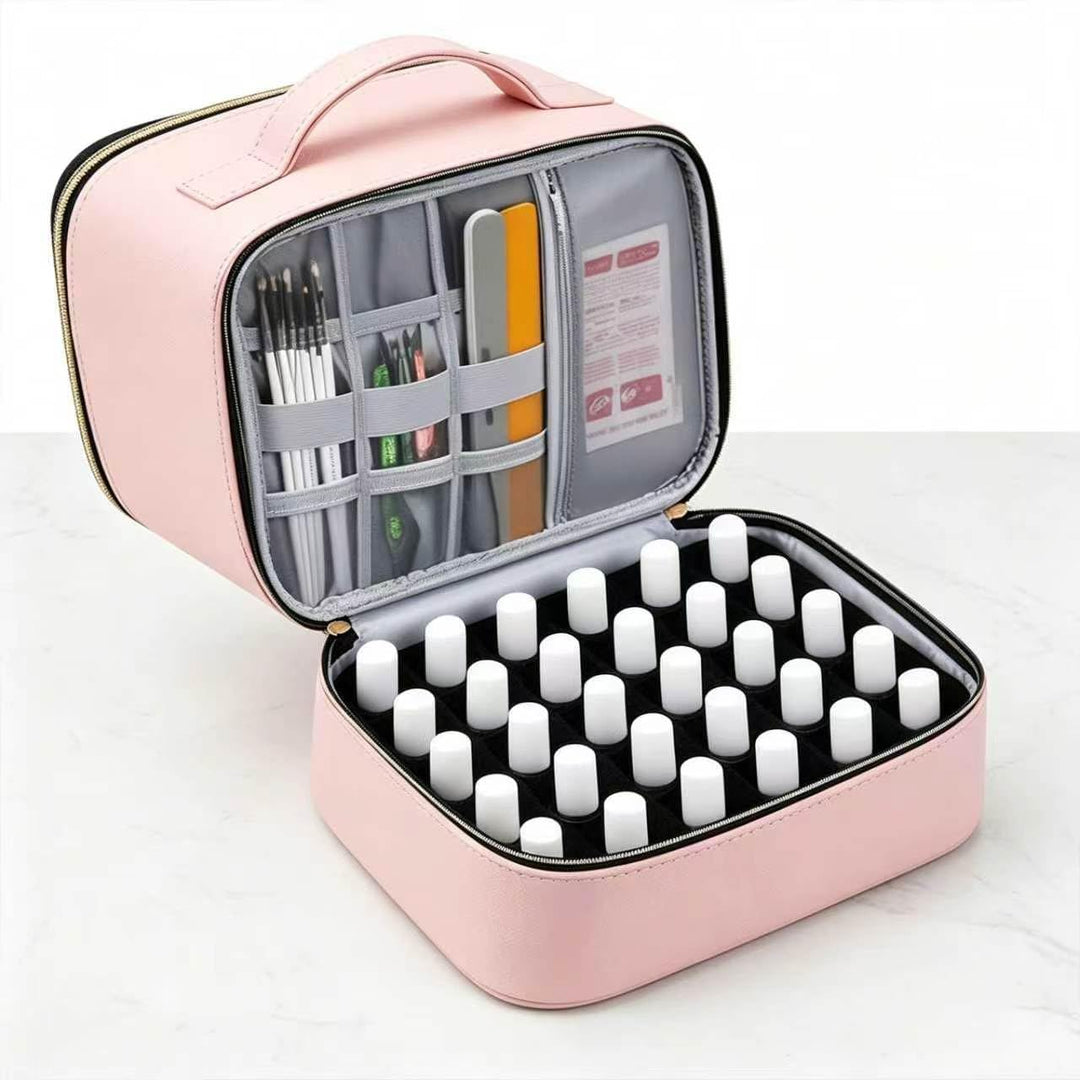 Nagellack Organizer Tasche, Doppelschicht Nagellack Aufbewahrung Box, Grosser Nagelkoffer für Nageld