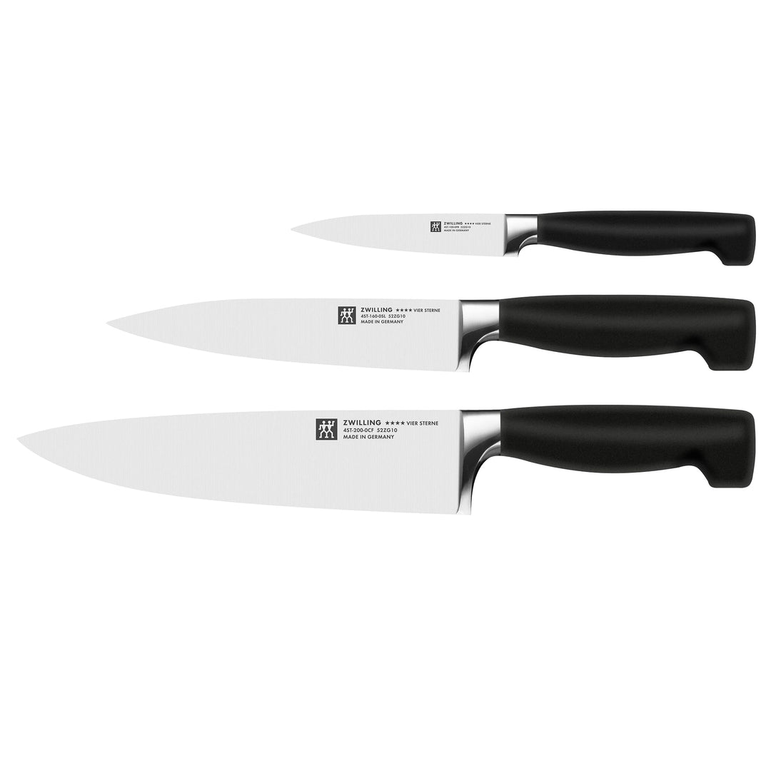 ZWILLING 1002238 Messer-Set, 3-tlg., Spick-/Garniermesser, Fleischmesser, Kochmesser, Rostfreier Spe