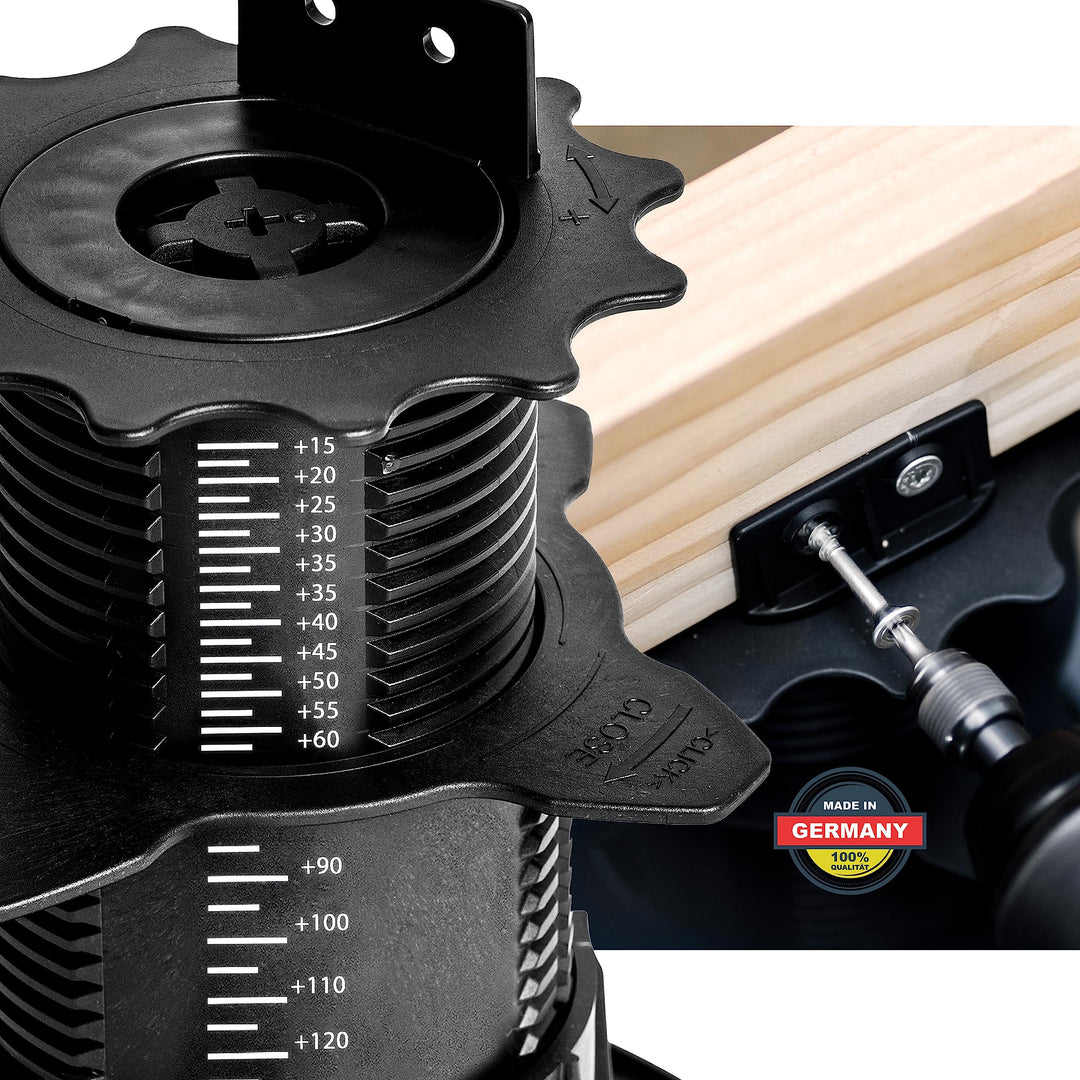 QUICK2FIX® Stelzlager höhenverstellbar 35-75mm (Grösse L) - Dielenaufleger | 24 Stk. Grösse L 35-75