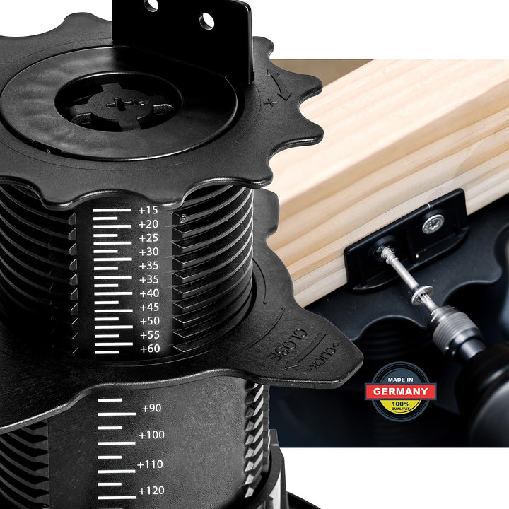 QUICK2FIX® Stelzlager höhenverstellbar 35-75mm (Grösse L) - Dielenaufleger | 24 Stk. Grösse L 35-75