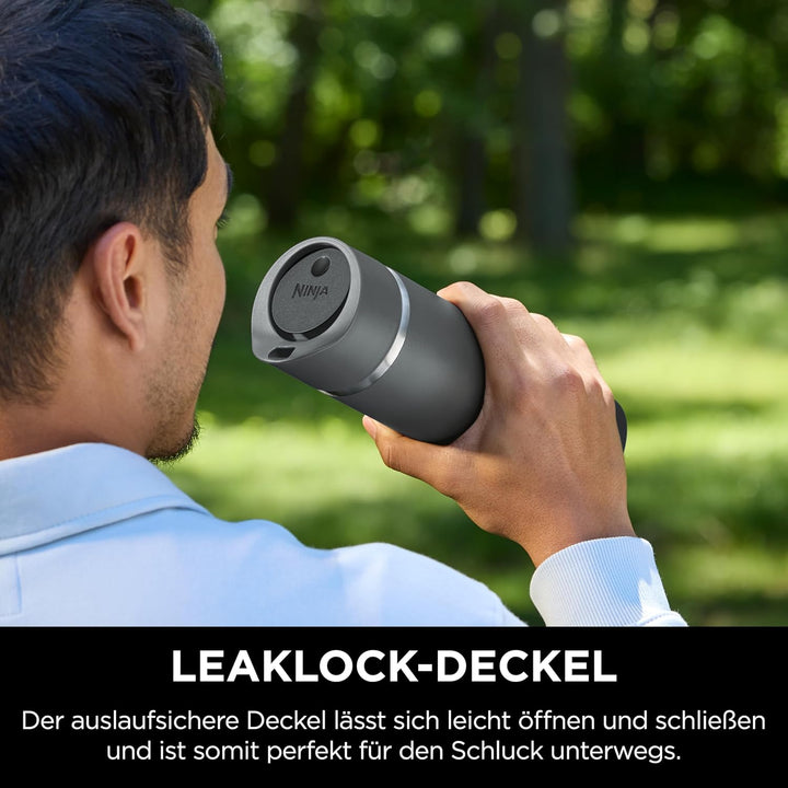 Ninja 400 ml Sip Perfect Trinkflasche für Heissgetränke, BPA-frei, spülmaschinenfest, Thermosflasche