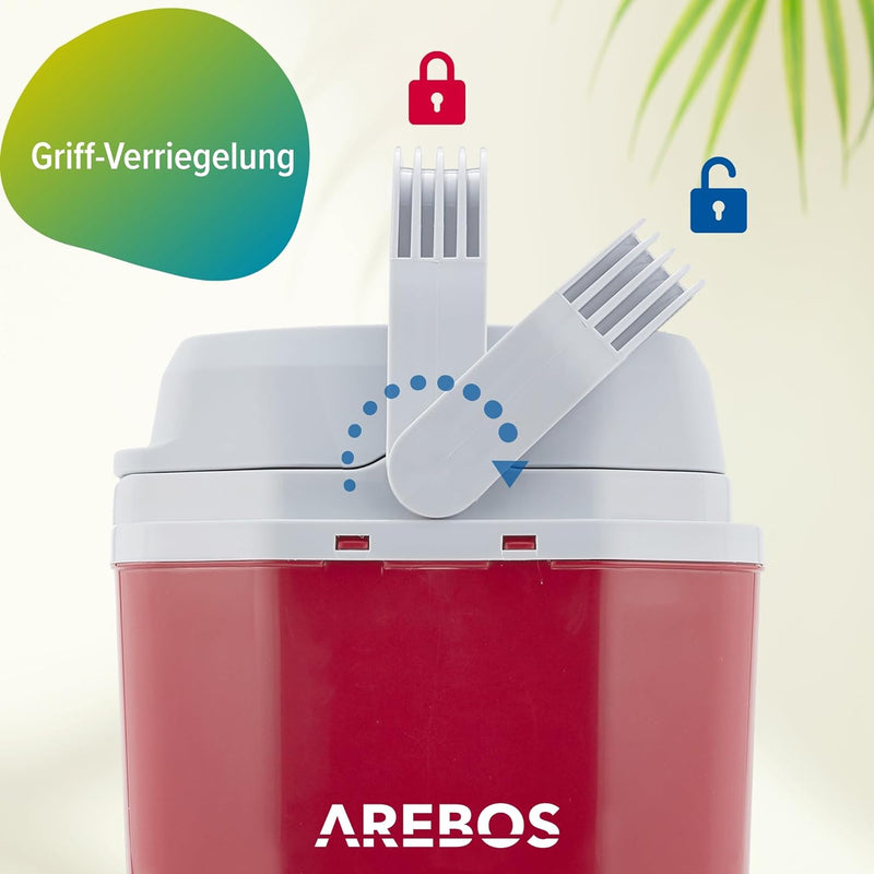 Arebos 25 Liter Kühlbox | zum Kühlen und Warmhalten | Mini Kühlschrank | Thermo-elektrische Kühlbox