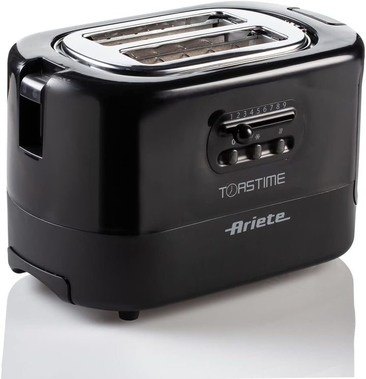 Ariete 159 Toastime Toaster 2 Scheiben mit Zange mit Auftau- und Aufwärmfunktion, 700 W, Edelstahl,