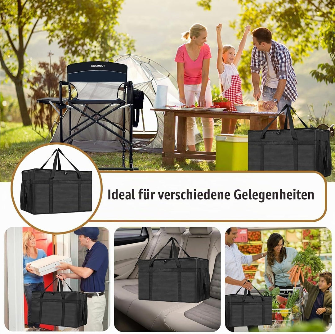 XXXL Isolierkühltasche Oxford-Stoff, extra gross wasserdicht Spritzwasserschutz zusammenklappbar Sta