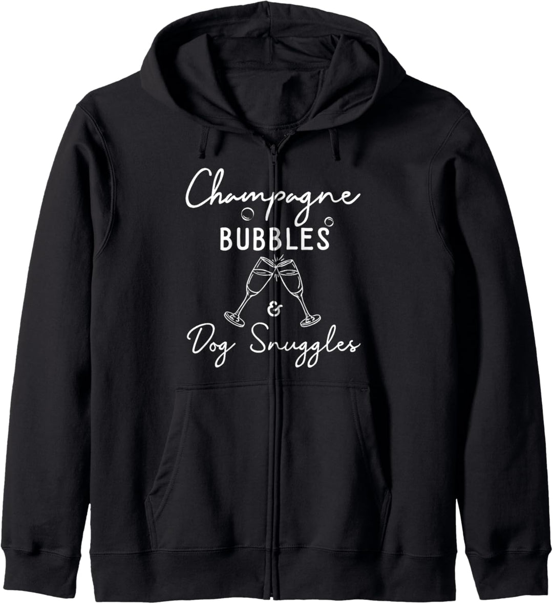 Champagner Blasen I Hund I Champagner Kapuzenjacke