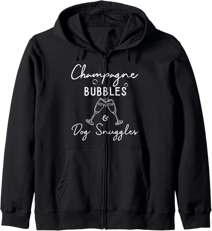Champagner Blasen I Hund I Champagner Kapuzenjacke