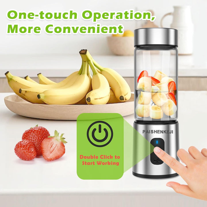Glas Smoothie Maker Mini Mixer - Standmixer, Tragbarer Mini Blender, 400ml Smoothie Maker to go, USB