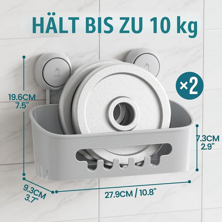 TAILI Duschablage Saugnapf ohne Bohren Duschorganizer Duschregal Saugnäpfe Duschgel Halterung Abnehm