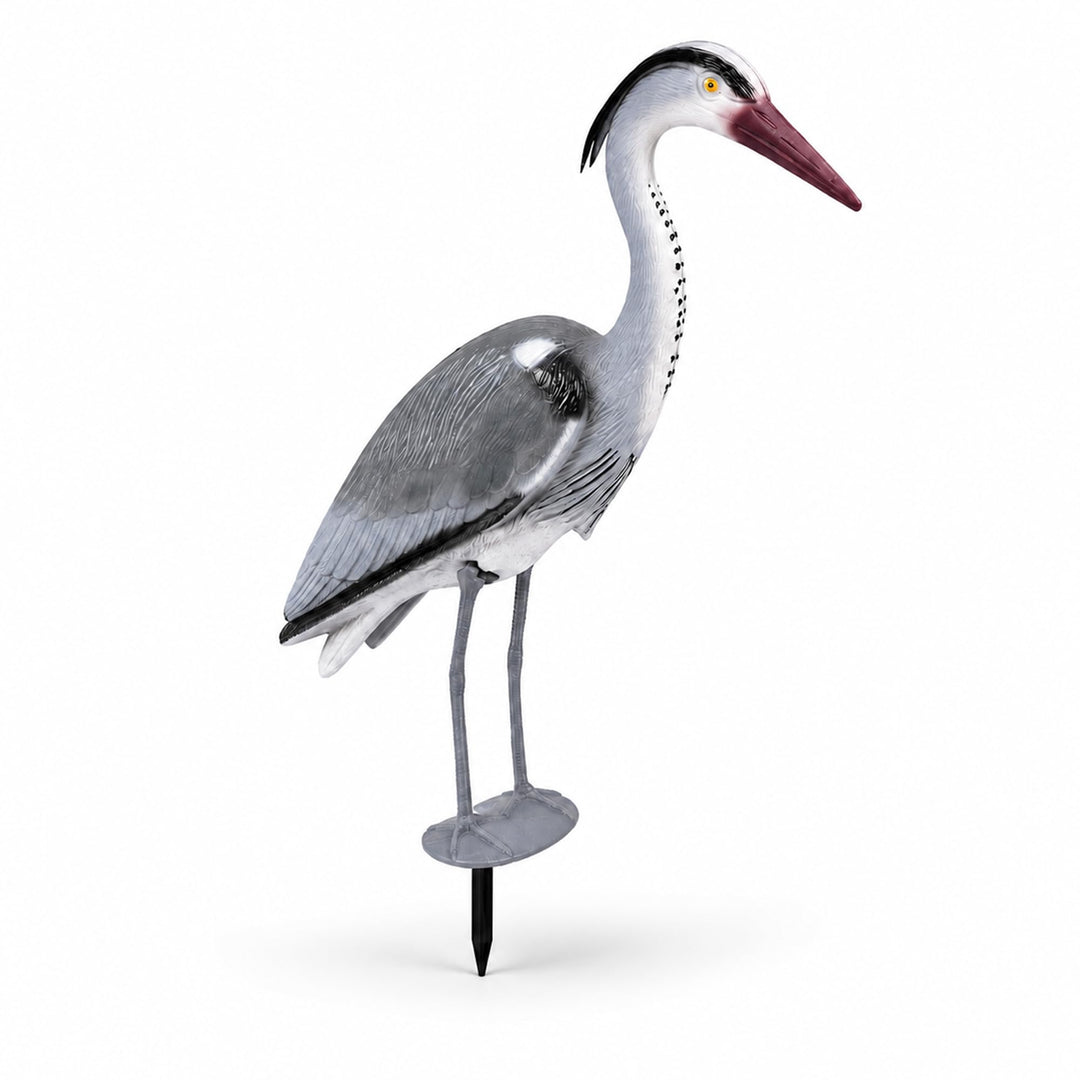 ARTECSIS® 1 x Kunststoff-Fischreiher Attrappe (70 cm) mit Erdspiess aus Kunststoff - Gartenteich Rei