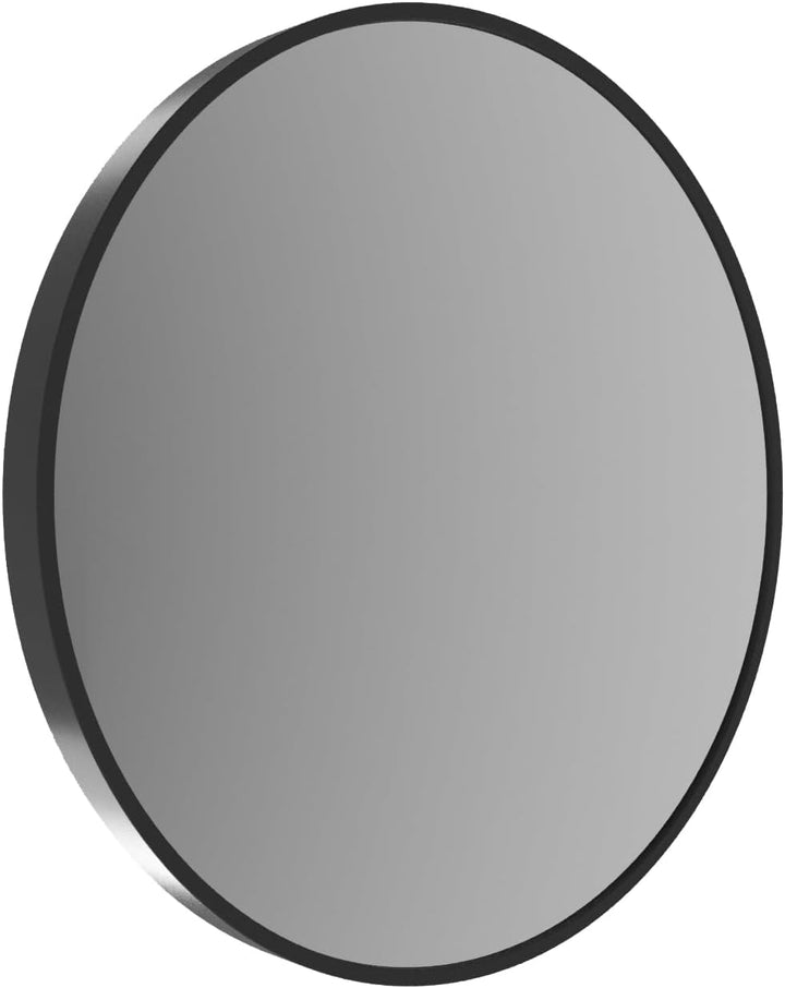 Rund Spiegel Schwarz Aluminiumrahmen Industrial Style ohne Beleuchtung 60 cm Wandspiegel Badezimmers