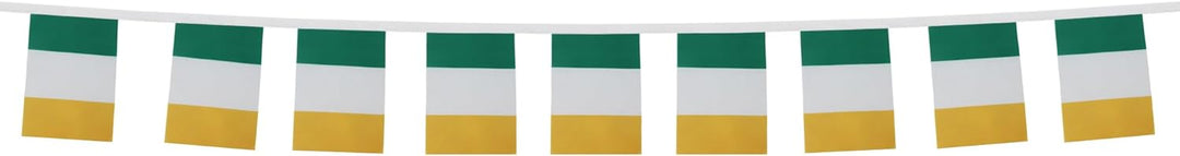 AZ FLAG FAHNENKETTE Irland 12 Meter mit 20 flaggen 45x30cm- IRISCHE Girlande Flaggenkette 30 x 45 cm