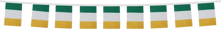 AZ FLAG FAHNENKETTE Irland 12 Meter mit 20 flaggen 45x30cm- IRISCHE Girlande Flaggenkette 30 x 45 cm