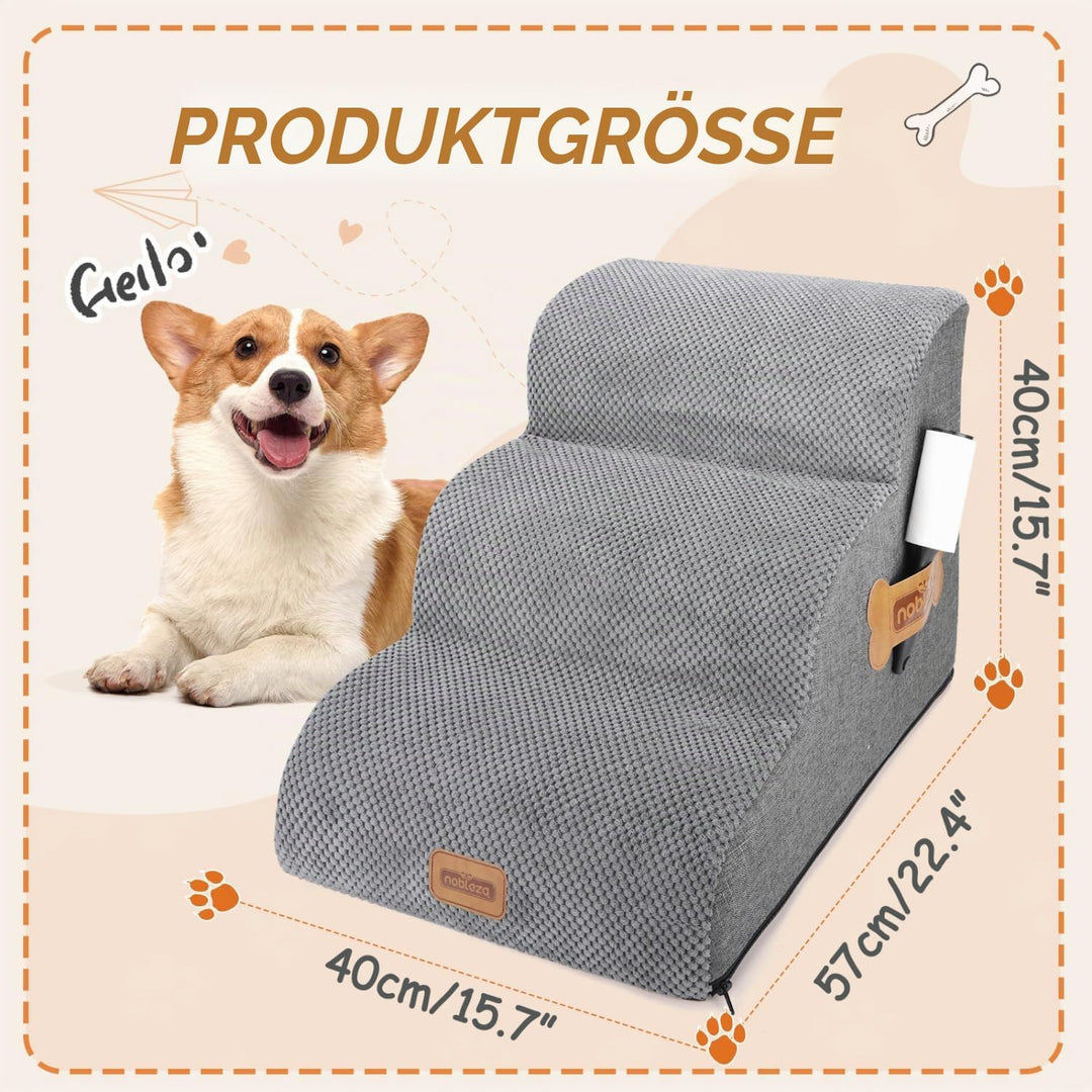 Nobleza Hundetreppe für Kleine Hunde, 3 Stufen Hundetreppe Schwamm Hunderampe Haustiertreppe für Hun