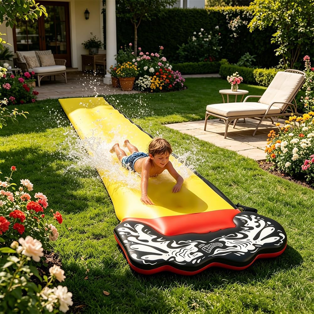 Gobesty Wasserrutsche Garten 188in x 27in, Single Wasser Slide Rutschbahn, rutschbahn Outdoor Wasser