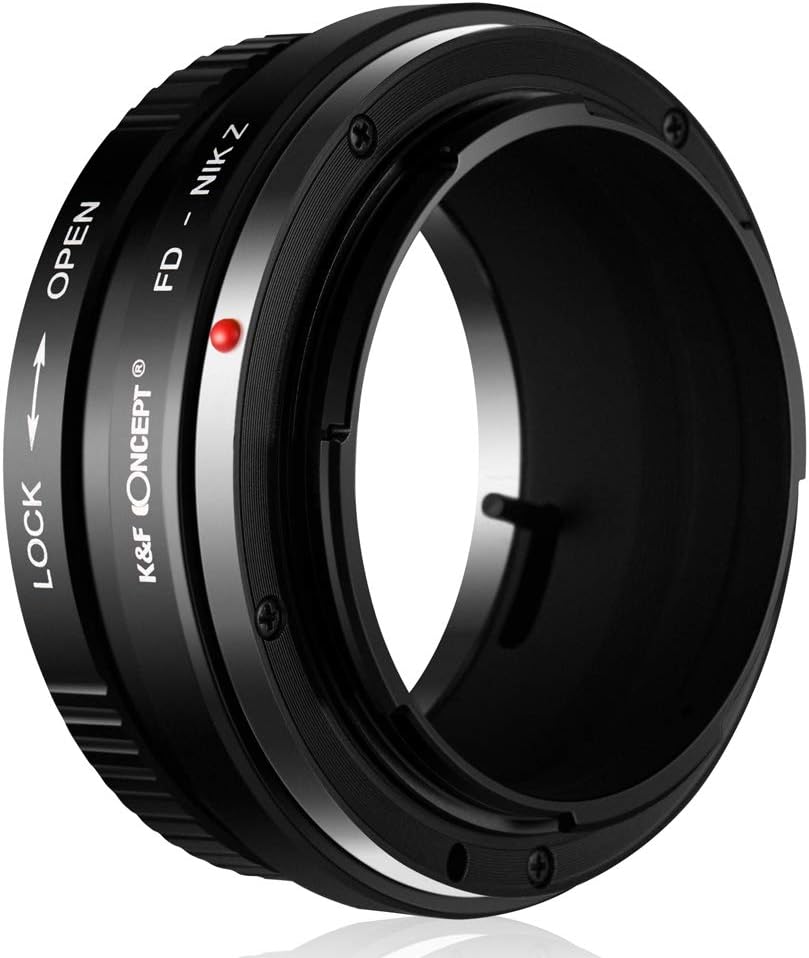 K&F Concept FD-NIK Z Bajonettadapter Objektiv Ring für Canon FD Objektiv auf Nikon Z 7 und Nikon Z 6