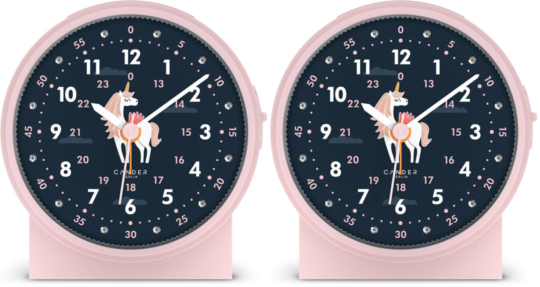 Cander Berlin MNU 1209 M Kinderwecker lautlos Einhorn Licht Snooze Beleuchtung analog Jungen Mädchen