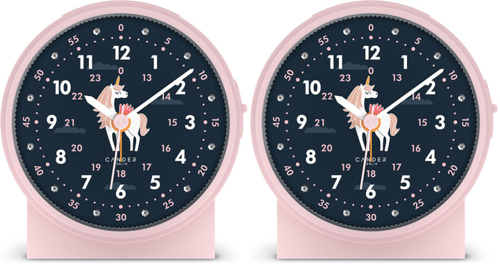 Cander Berlin MNU 1209 M Kinderwecker lautlos Einhorn Licht Snooze Beleuchtung analog Jungen Mädchen
