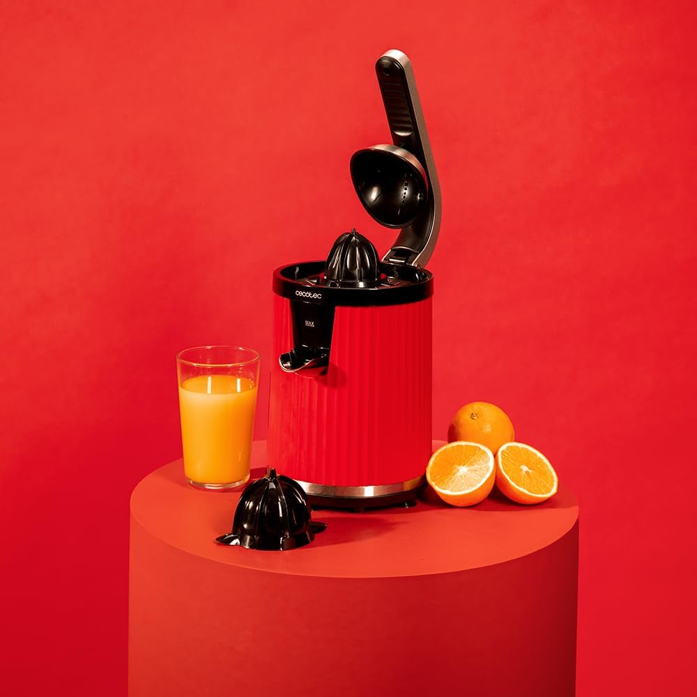 Cecotec Elektrische Zitruspresse mit Arm für Orangen und Zitrusfrüchte Xqueeze RetroJuice 600 Red. 6