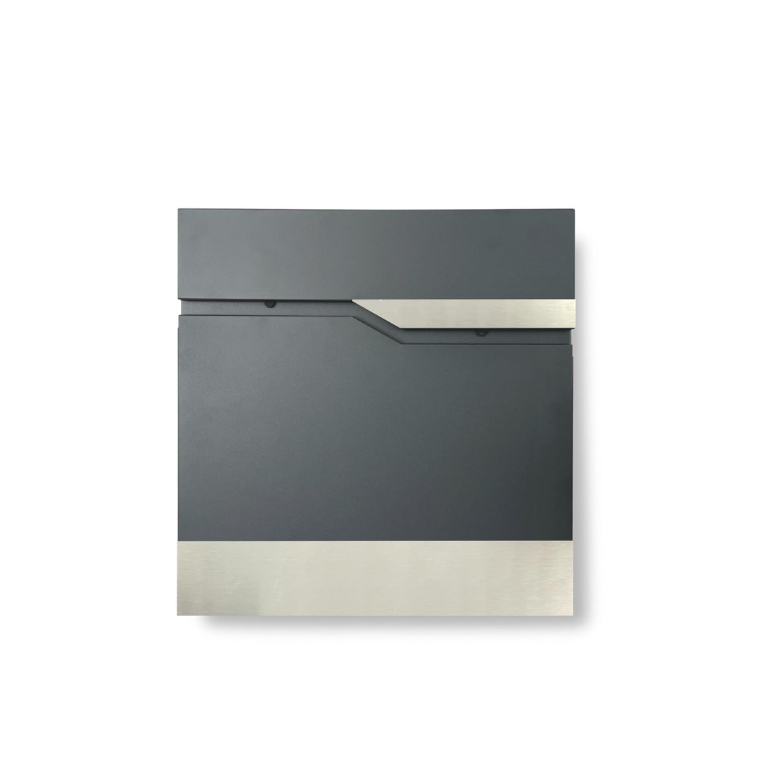 KTC- Home Premium Briefkasten Postlux 4.0 Anthrazit- mit Edelstahlblende- UV & Witterungsbeständig -