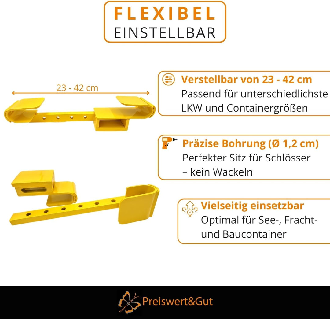 Preiswert&Gut 2 x Containerschloss ausziehbar 23–42 cm Container Schloss gehärtetem Stahl für Contai