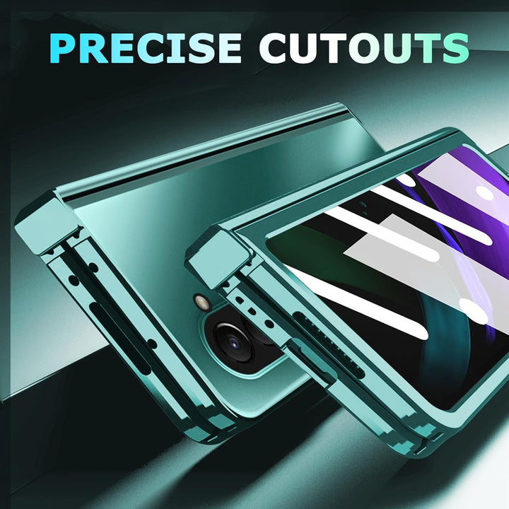 NINKI Schutzhülle für Samsung Galaxy Z Fold 5, mit Displayschutzfolie, Scharnierschutz, Farbverlauf,