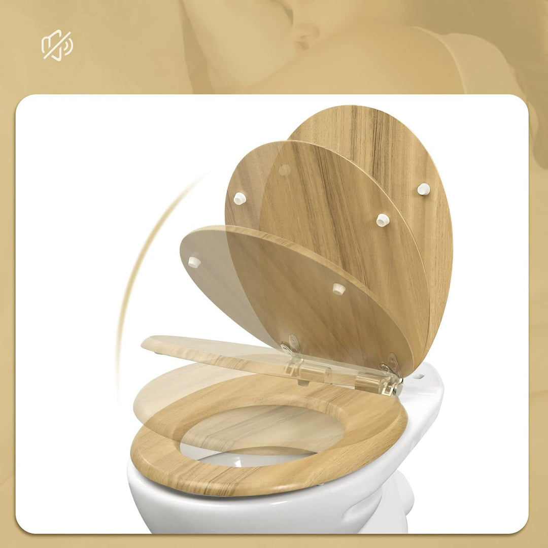 eSituro WC Sitz mit Absenkautomatik,Antibakterieller Stabile Toilettendeckel für Badinstallationen,M