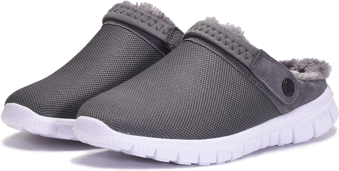 Clogs Hausschuhe Herren Damen Winter Gartenschuhe Haus Pantoffeln Warme Plüsch Gefüttert Gartenclogs