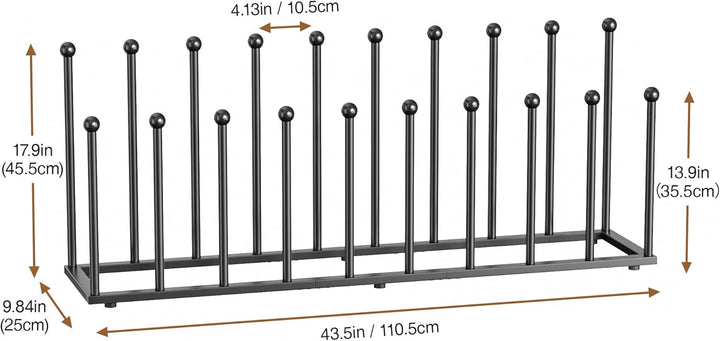 pickpiff Schuhregal Stehend Metall Schwarz - Freistehende Stiefelhalter, Stiefelspanner für Schlafsa