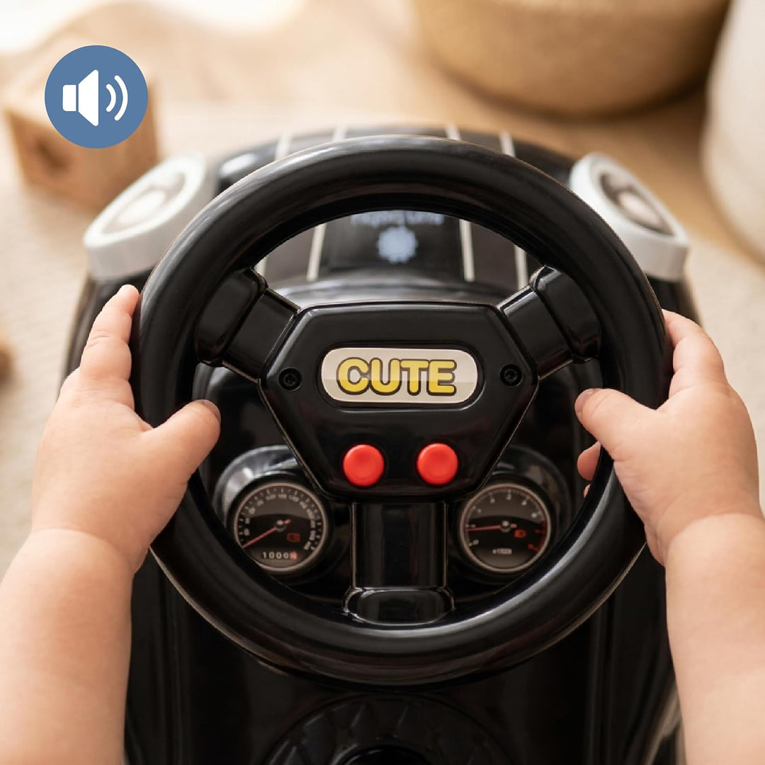 Rutschauto ab 1 Jahr, Lauflernwagen, Kinderauto Indoor, Rutschfahrzeug mit Klängen (Schwarz), Schwar