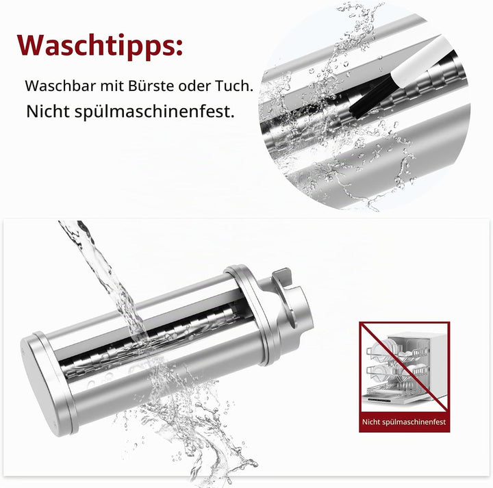 Assiduous Nudelaufsatz für Bosch Standmixer, 3 Stück Pasta Roller für Bosch Nudelaufsatz Set, inklus