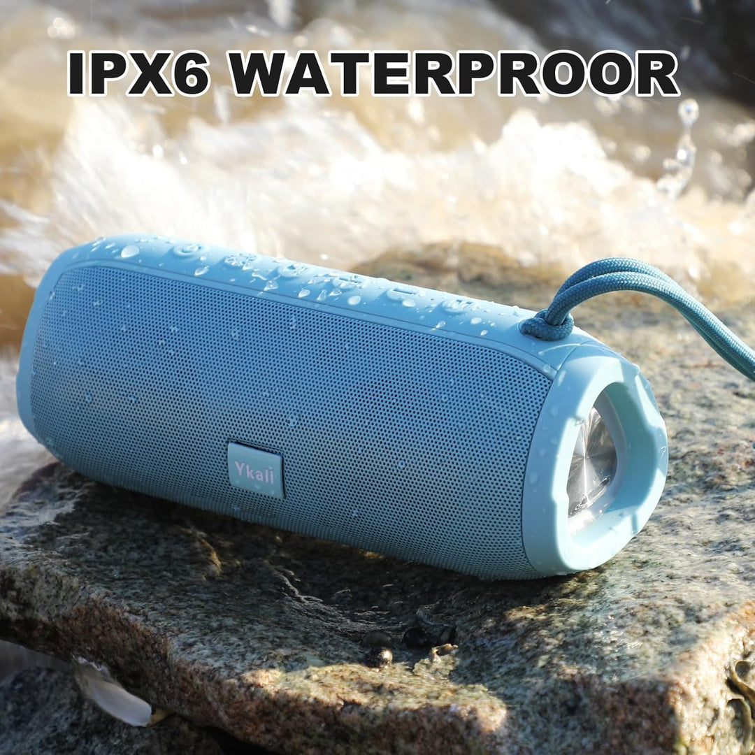 Ykall Bluetooth Lautsprecher 20W, LED Musikbox mit 360° HD Stereo Sound, IPX6 Wasserdicht, 36 Std. S