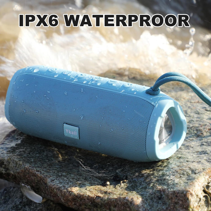 Ykall Bluetooth Lautsprecher 20W, LED Musikbox mit 360° HD Stereo Sound, IPX6 Wasserdicht, 36 Std. S