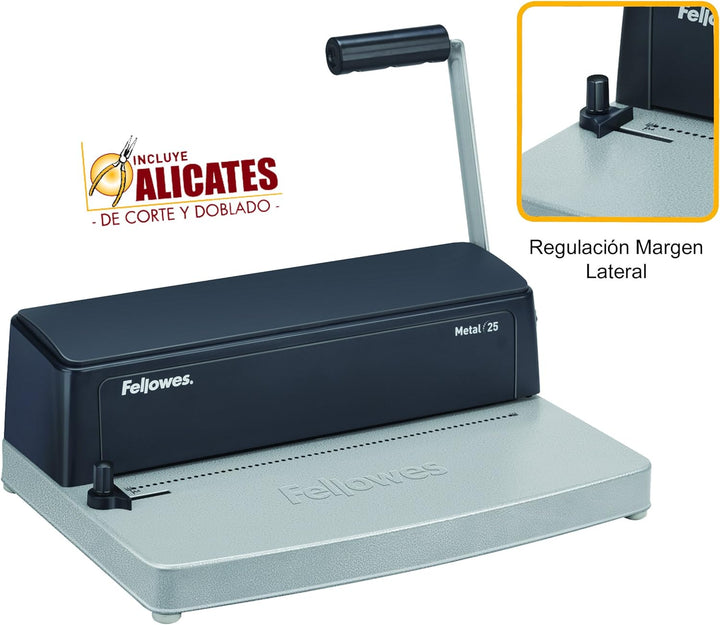 Fellowes Metal 25 - Encuadernadora manual de espiral metálico, uso ocasio #3389 einzeln binder, einz