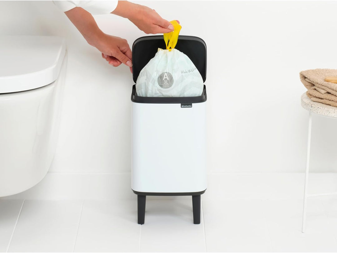 Brabantia - Mülleimer Bo Hi 4L mit Soft-Close-Deckel, herausnehmbarem Inneneimer und Transportgriff