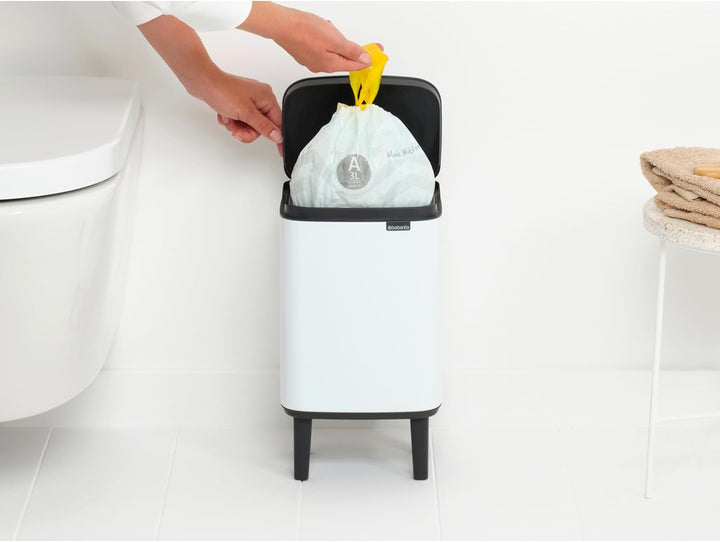 Brabantia - Mülleimer Bo Hi 4L mit Soft-Close-Deckel, herausnehmbarem Inneneimer und Transportgriff