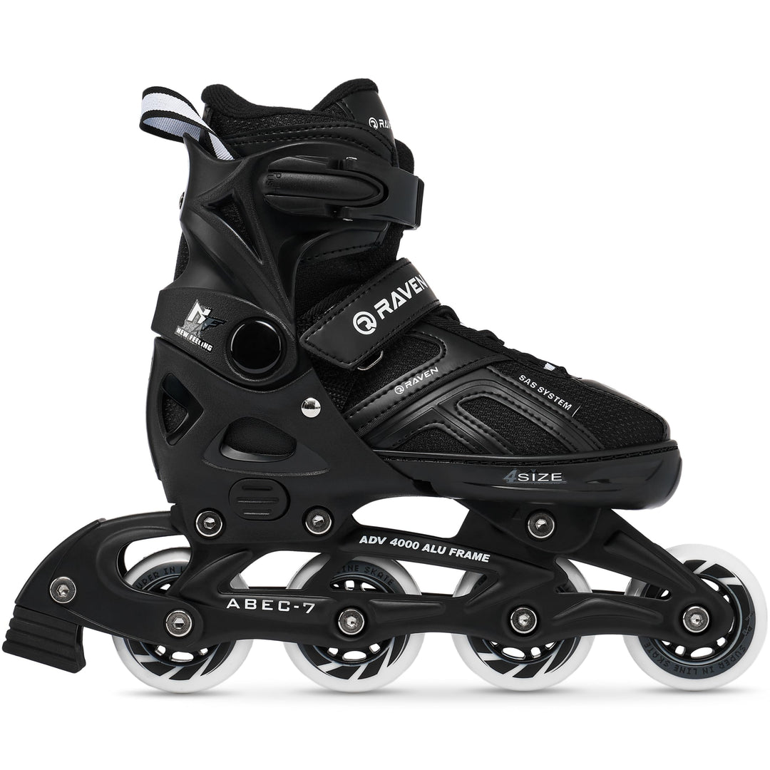 Inlineskates Inliner Raven Pulse verstellbar optional als 2in1 Inlineskates/Schlittschuhe 37-40 (23,
