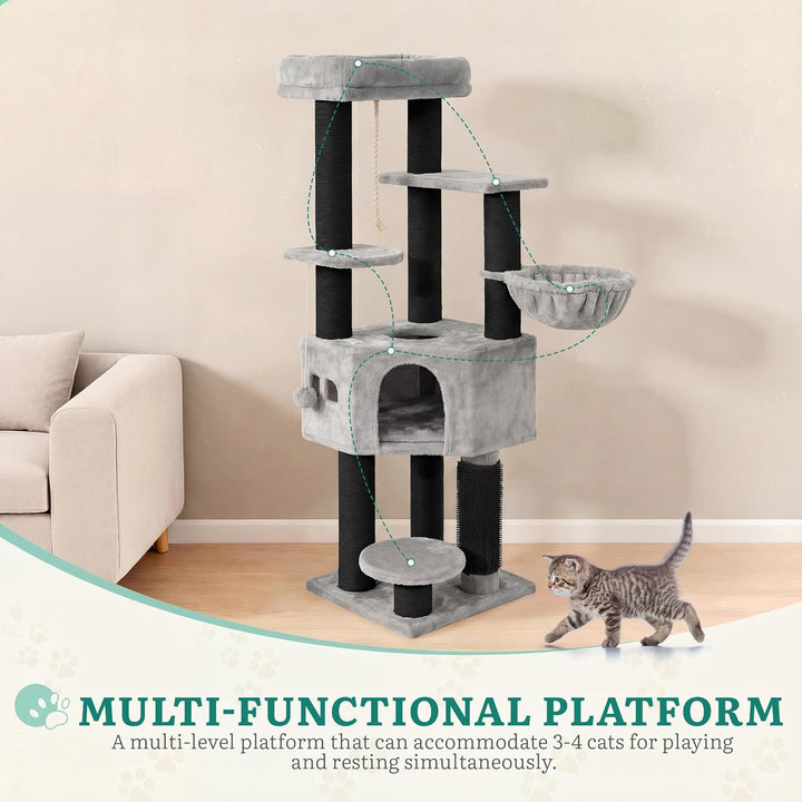 YITAHOME Kratzbaum, Katzenkratzbaum, für Grosse Katze, Katzenbaum, Katzenbürsten, 11 cm Dicke Stämme